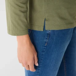 Marineshirt met lange mouwen, geborduurd hartje in effen of luipaard