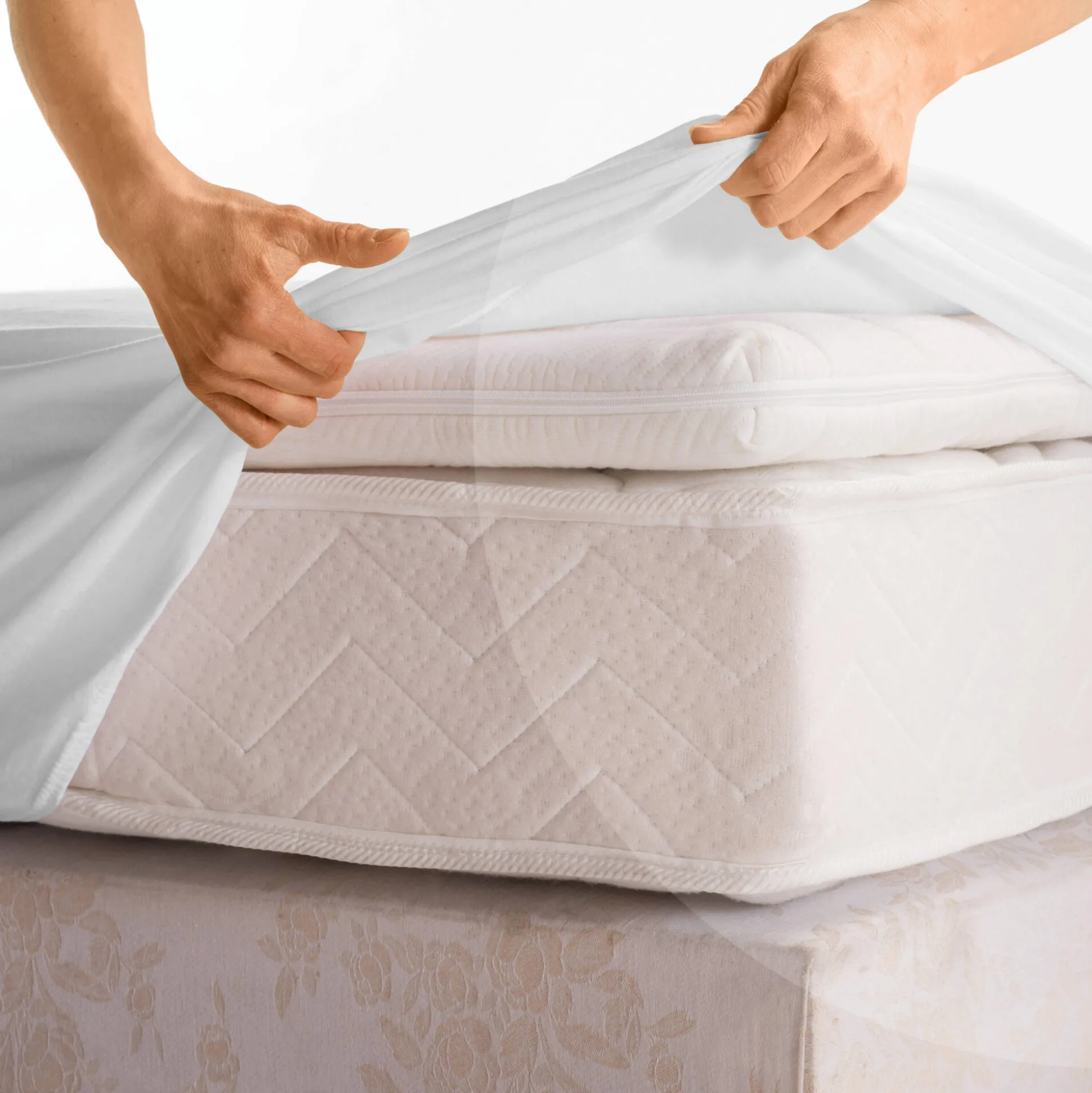Matrasbeschermer in absorberend molton 400 g/m2, hoes 40 cm