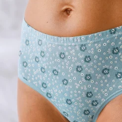 Maxislip in katoen, effen en met bloemenprint - set van 7