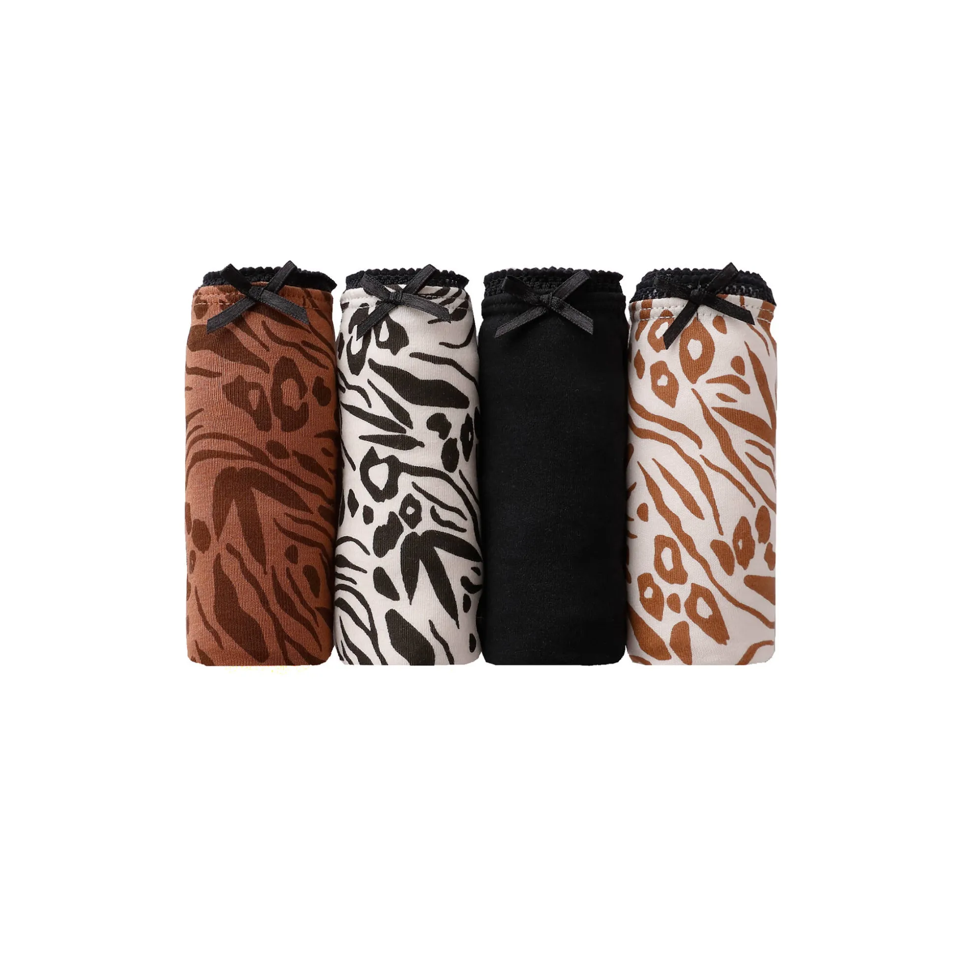 Maxislip in katoen met dierenhuidprint - set van 4