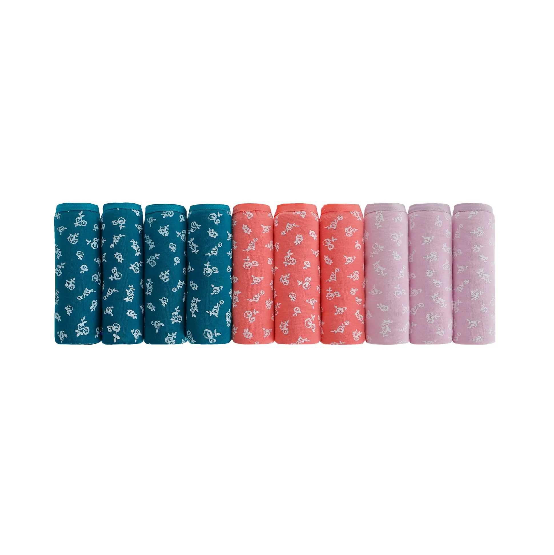 Maxislip in stretchkatoen met bloemenprint - set van 10