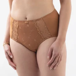 Maxislip met hoge taille in geborduurde microvezel en tule "Antioco" - set van 2