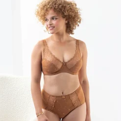 Maxislip met hoge taille in geborduurde microvezel en tule "Antioco" - set van 2