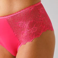 Maxislip met hoge taille in microvezel en rekbare kant - set van 2