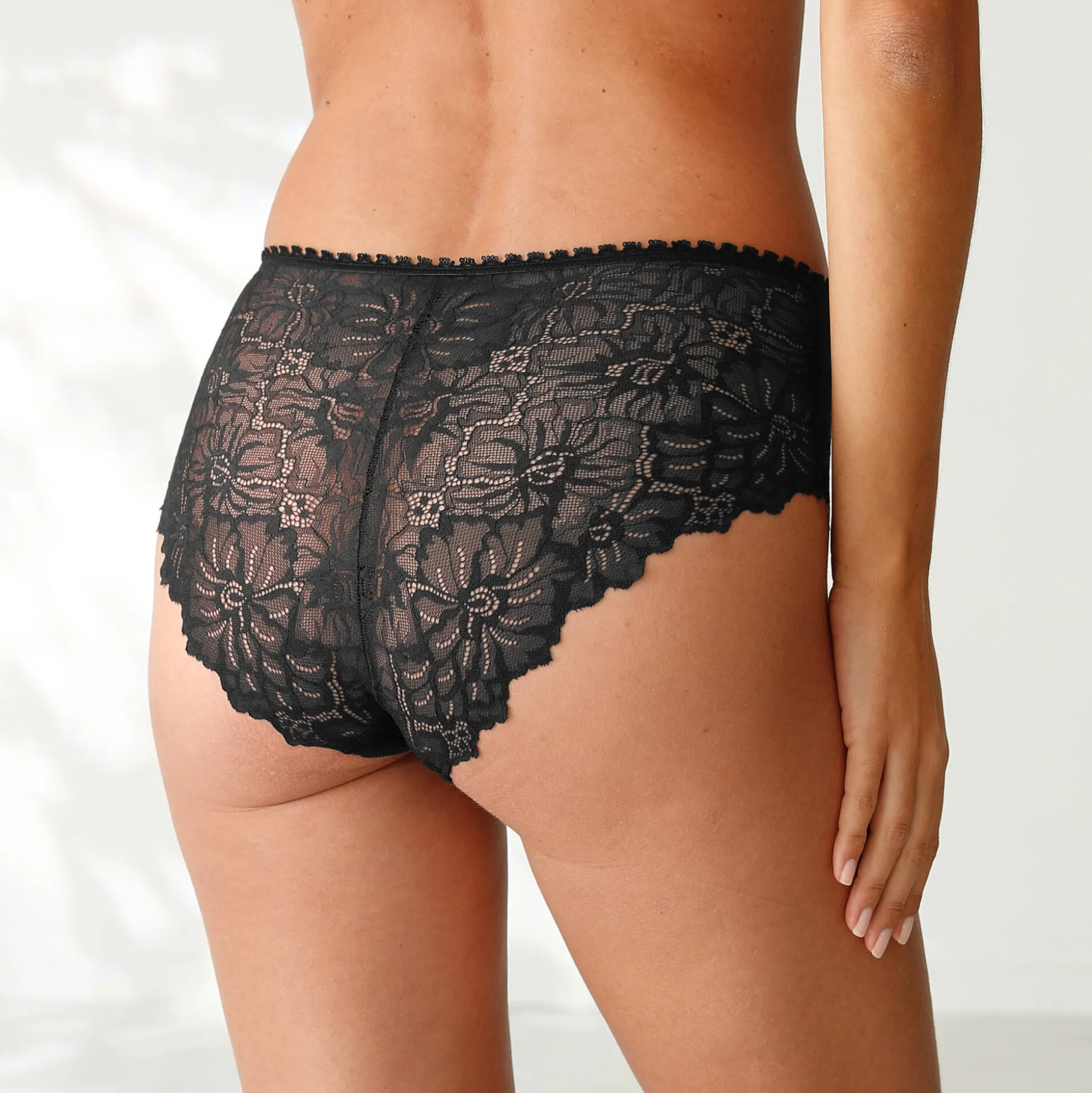 Maxislip met hoge taille in microvezel en rekbare kant - set van 2