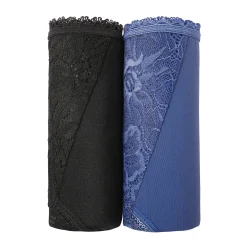Maxislip met hoge taille in microvezel en rekbare kant - set van 2