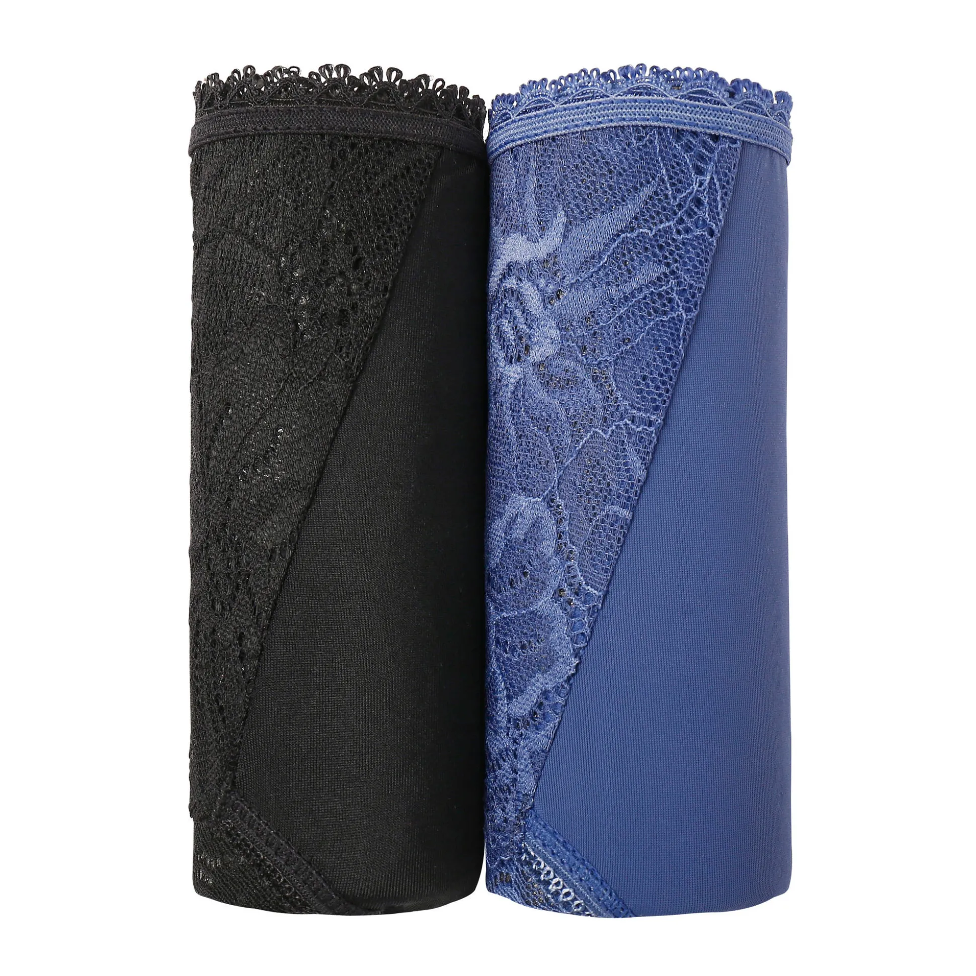 Maxislip met hoge taille in microvezel en rekbare kant - set van 2