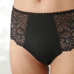 Maxislip met hoge taille in microvezel en rekbare kant - set van 2