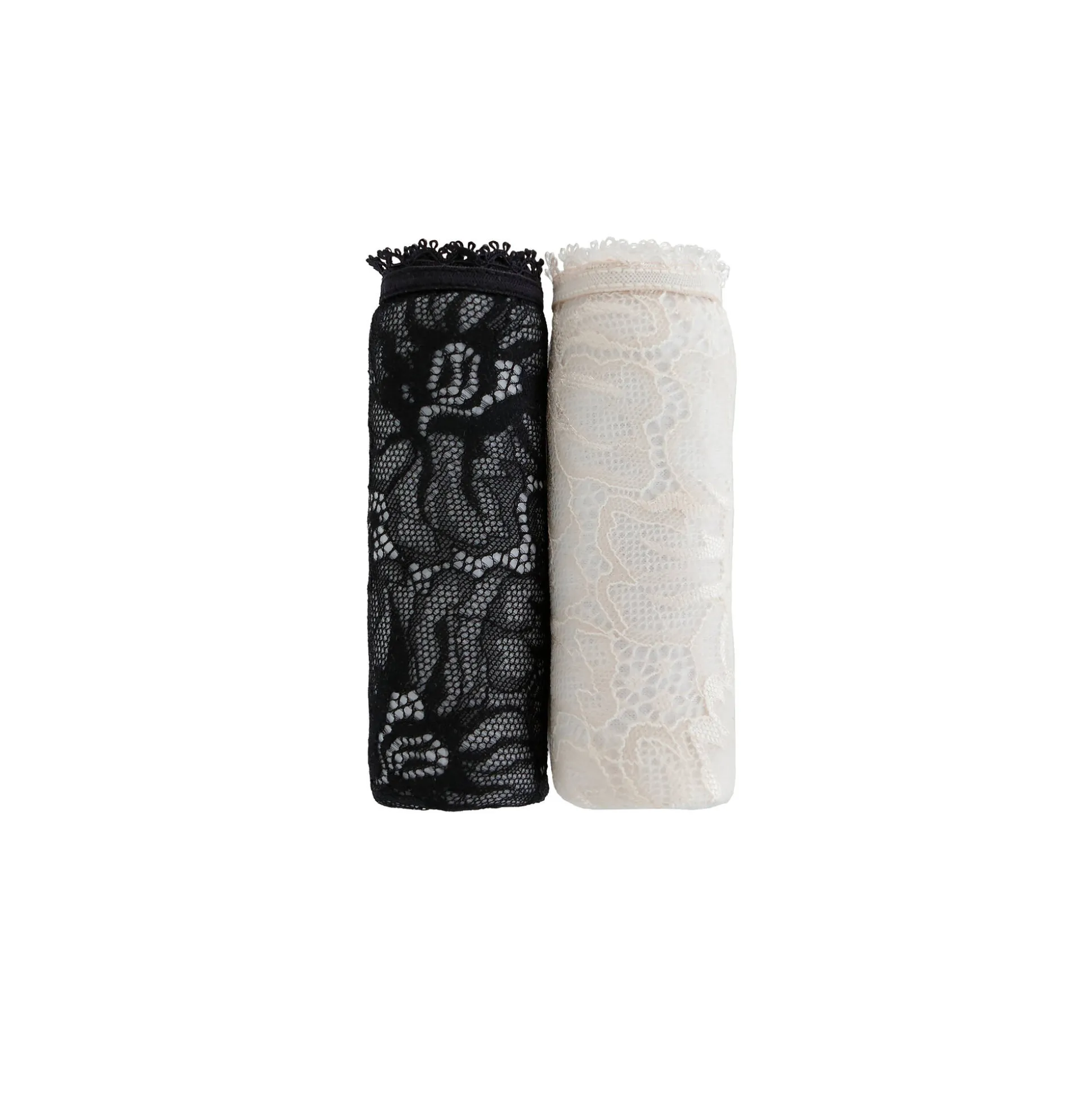 Maxislip met hoge taille in microvezel en rekbare kant - set van 2