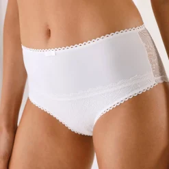 Maxislip met hoge taille in microvezel en rekbare kant Isili - set van 2