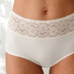 Maxislip met hoge taille en kanten tailleband in microvezel - set van 3