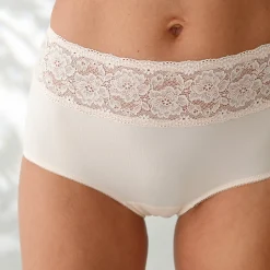 Maxislip met hoge taille en kanten tailleband in microvezel - set van 3