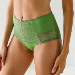 Maxislip met hoge taille in microvezel en rekbare kant 