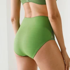 Maxislip met hoge taille in microvezel en rekbare kant 
