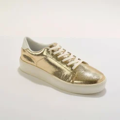 Metallic sneakers met veters