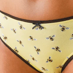 Midislip in katoen bedrukt met bijpassende bijenmotieven - set van 4