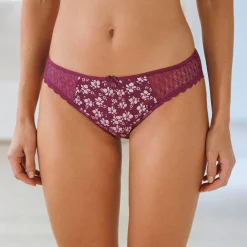 Midislip in katoen en kant met bloemenprint Coria - set van 2