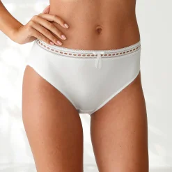 Midislip met hoge taille en kanten tailleband in microvezel - set van 3