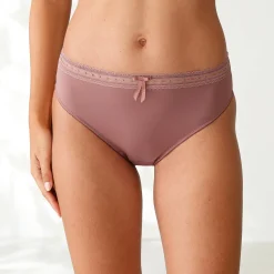 Midislip met hoge taille en kanten tailleband in microvezel - set van 3