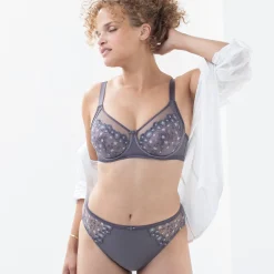 Midislip Oliena in microvezel en geborduurde tule - set van 2