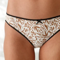 Minislip in katoen met dierenhuidprint - set van 4