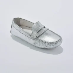 Mocassins in glad leer - zilverkleur
