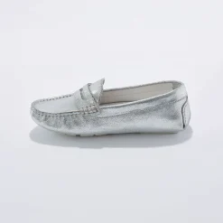 Mocassins in glad leer - zilverkleur