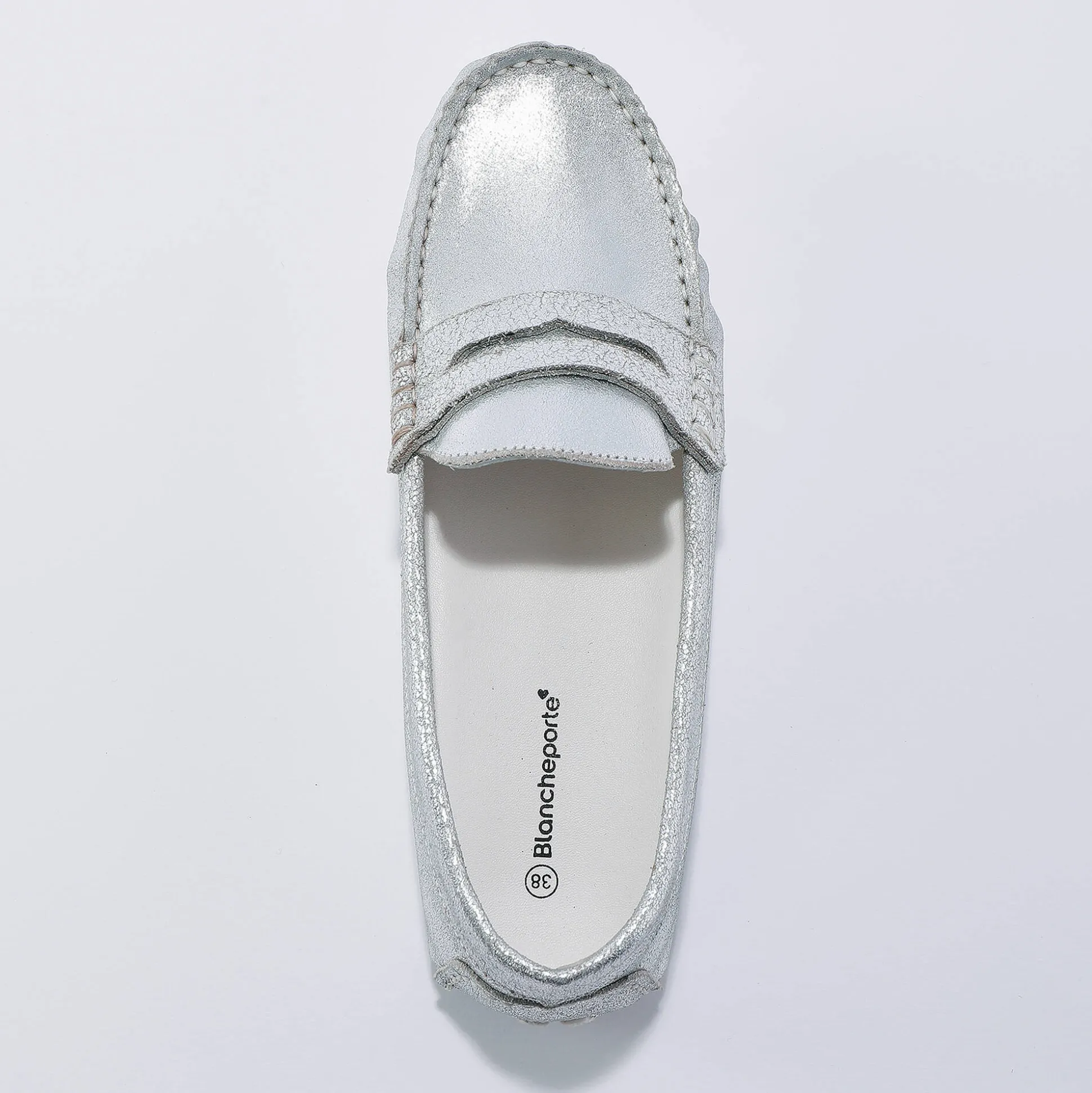Mocassins in glad leer - zilverkleur