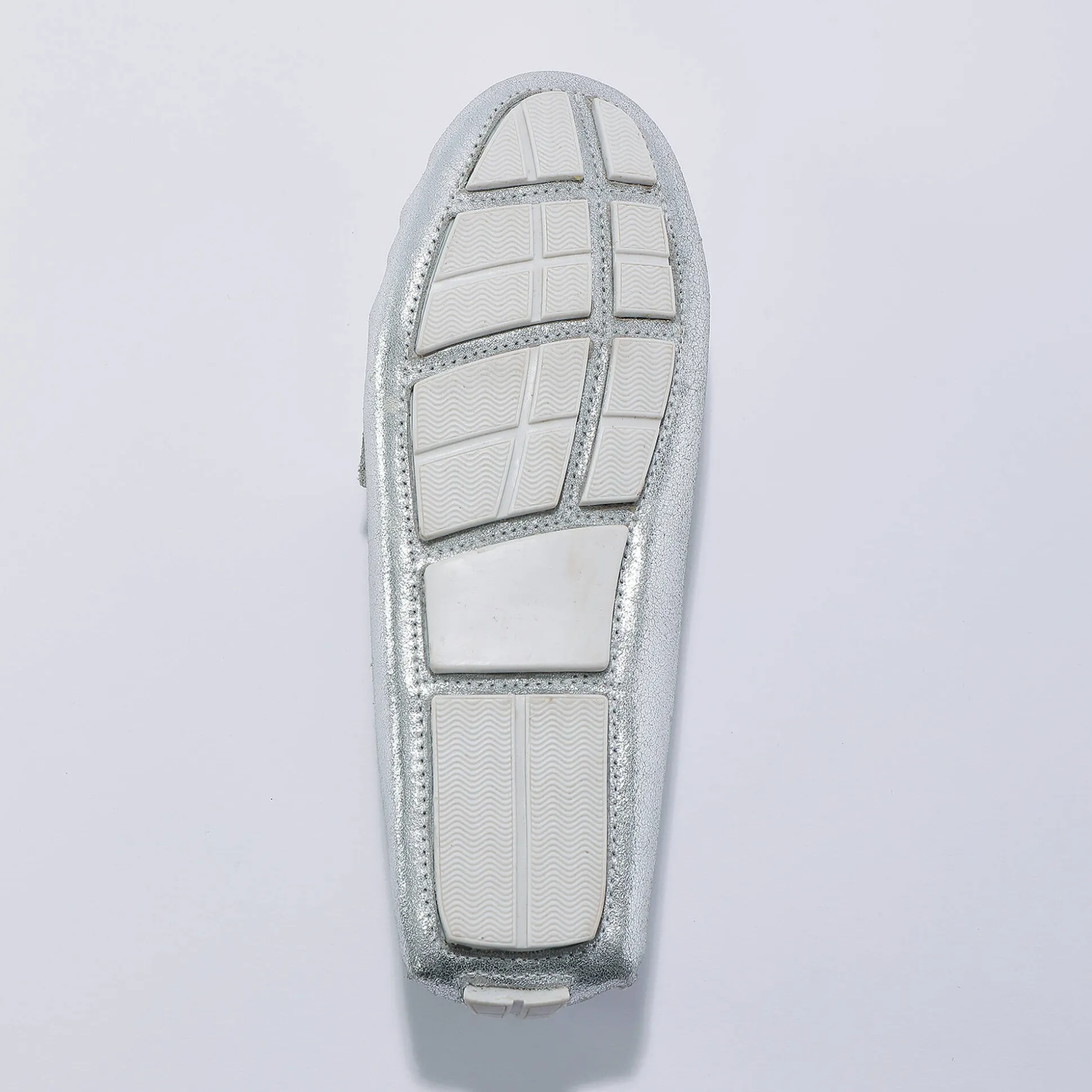 Mocassins in glad leer - zilverkleur