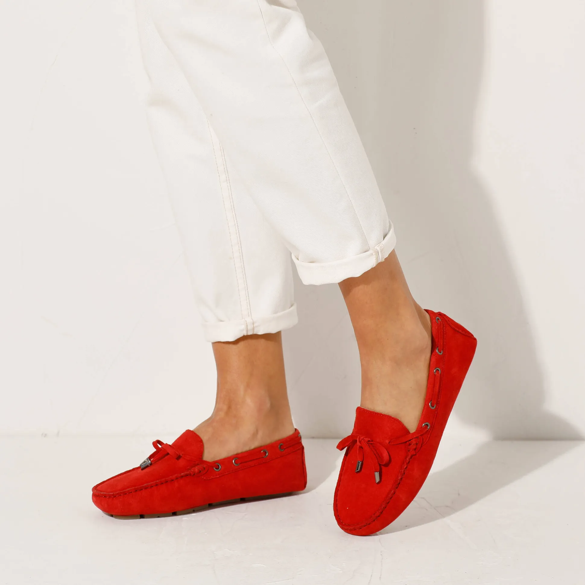 Mocassins in ultrasoepel leer met veters