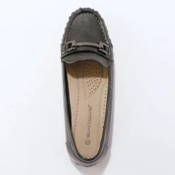 Mocassins met gesp, metallic effect