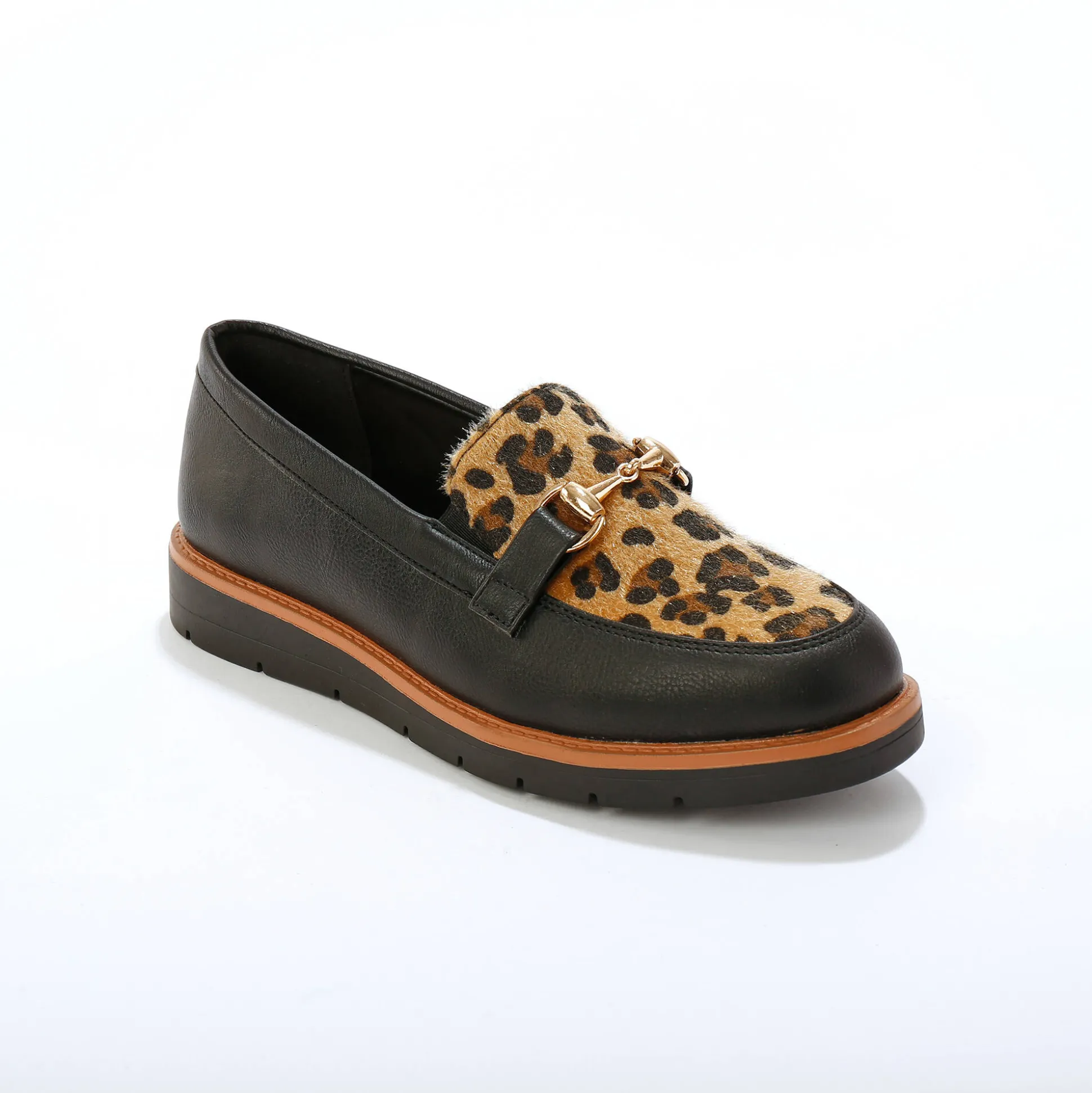 Mocassins met sleehak - dierenhuidprint