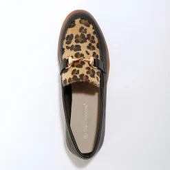 Mocassins met sleehak - dierenhuidprint