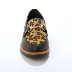 Mocassins met sleehak - dierenhuidprint