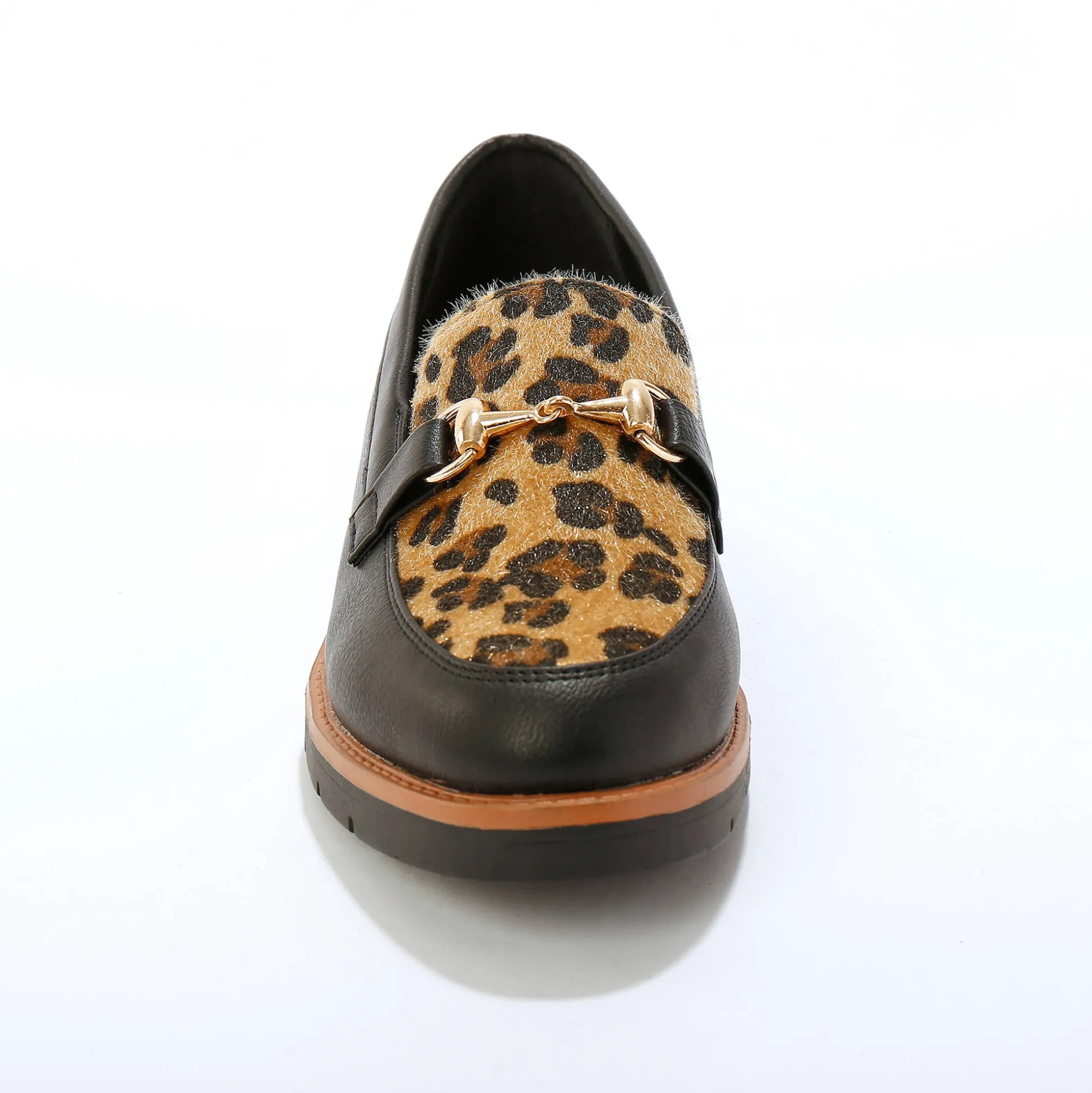Mocassins met sleehak - dierenhuidprint
