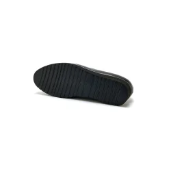 Mocassins met sleehak en fantasiejuweel in leer en luipaard