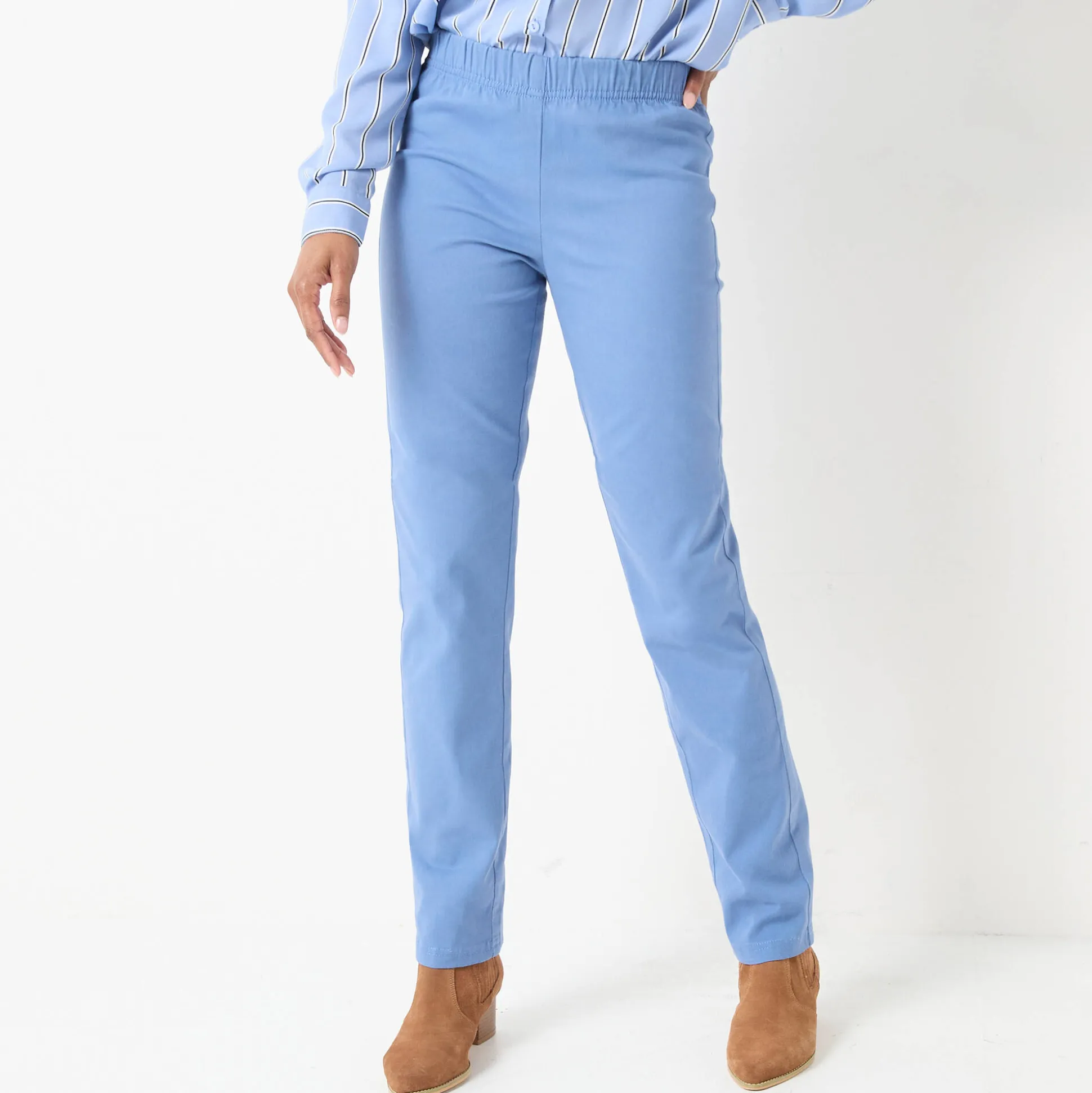 Modellerende broek met 'platte buik' effect en elastische taille