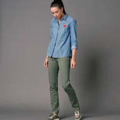 Modellerende broek met 'platte buik' effect en elastische taille
