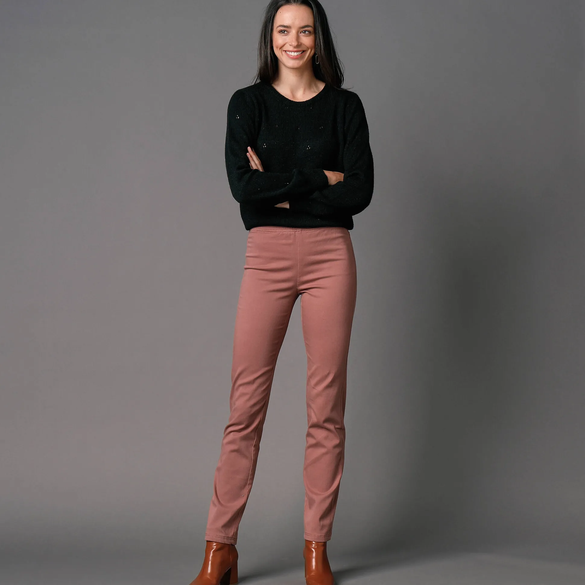 Modellerende broek met 'platte buik' effect en elastische taille