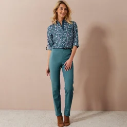 Modellerende broek met 'platte buik' effect en elastische taille
