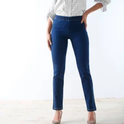 Modellerende jeans met 'platte buik' effect en elastische taille