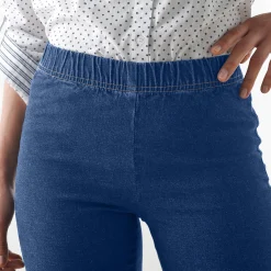 Modellerende jeans met 'platte buik' effect en elastische taille