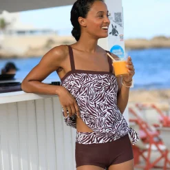 Moduleerbare bikinishorty met zebraprint