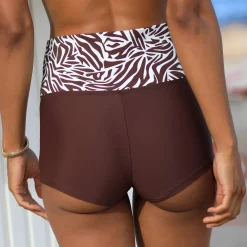Moduleerbare bikinishorty met zebraprint