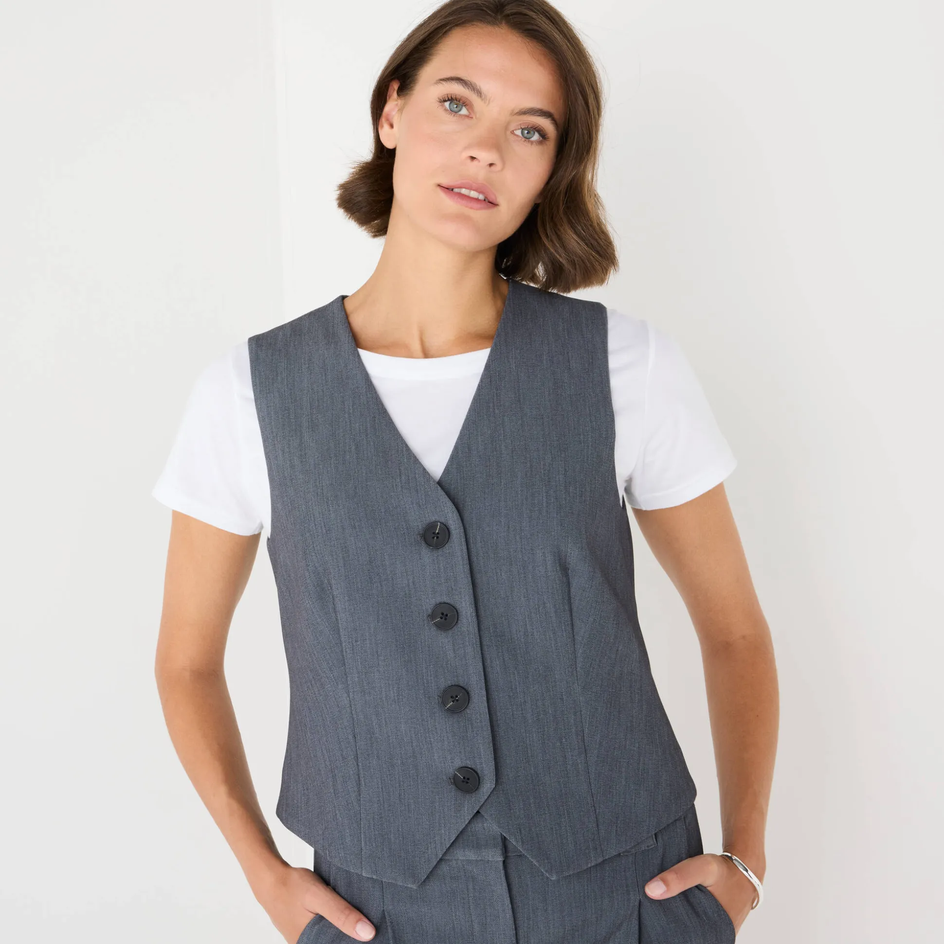Mouwloos vest, effen