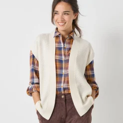 Mouwloos vest, fantasietricot