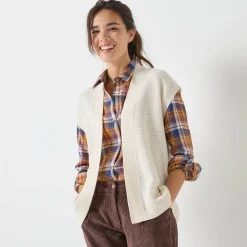 Mouwloos vest, fantasietricot