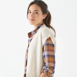 Mouwloos vest, fantasietricot