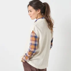 Mouwloos vest, fantasietricot