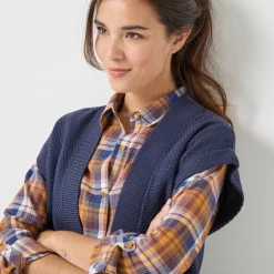 Mouwloos vest, fantasietricot
